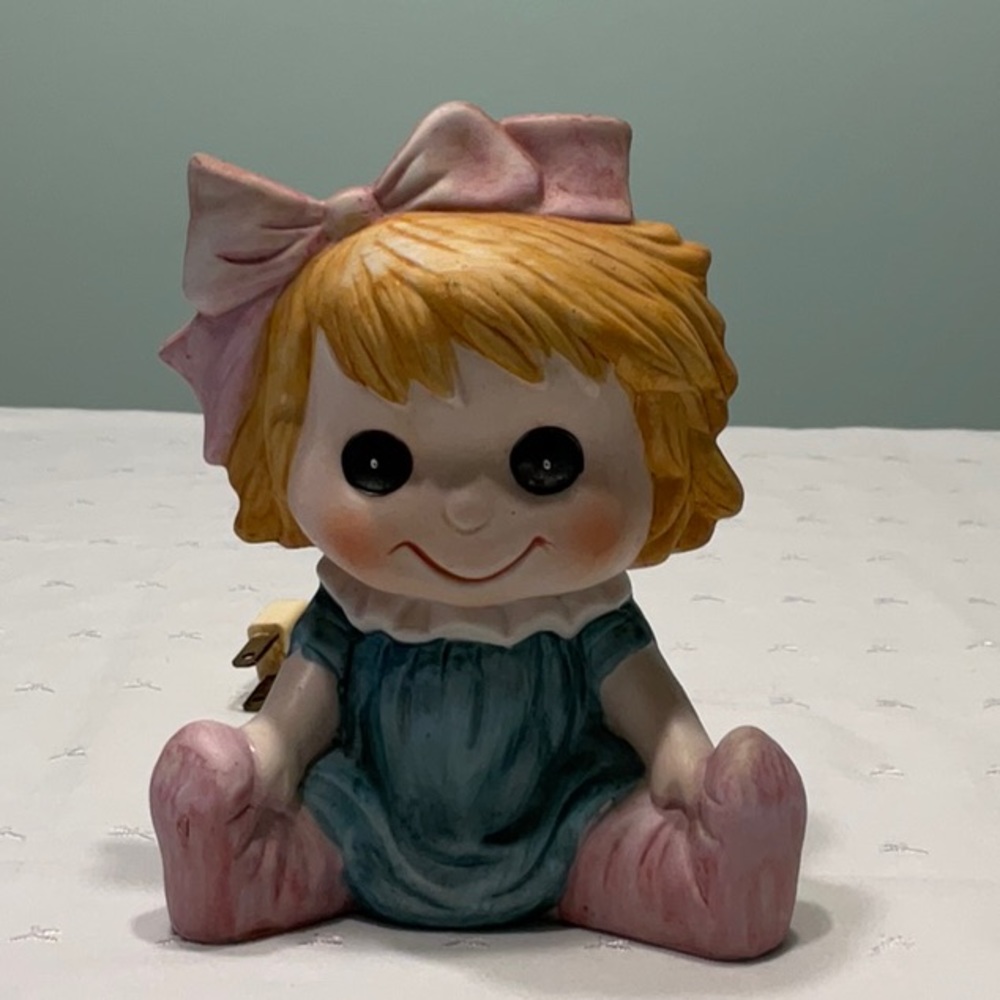 Night Light Large Little Girl Ceramic with Cord